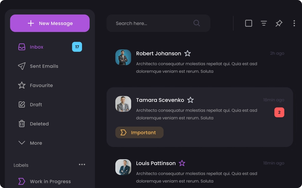 OPS Assist messaging inbox with team conversations